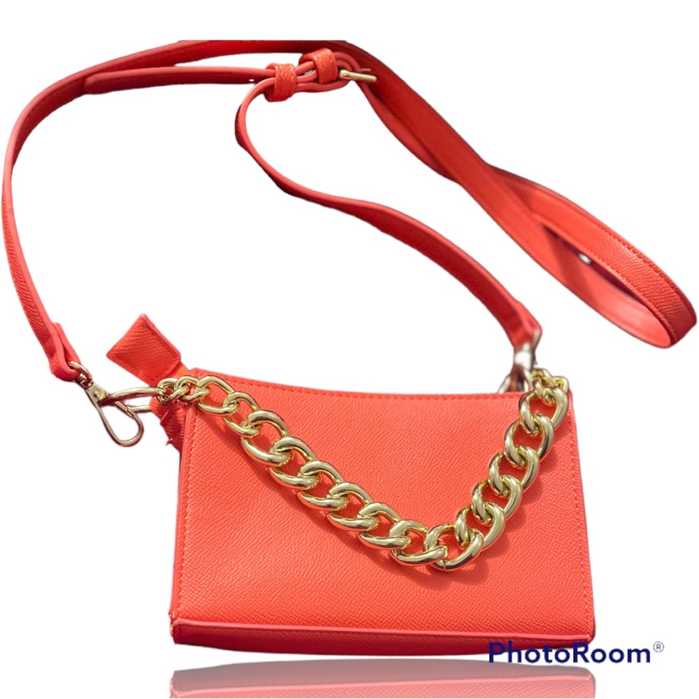 Brand forever 21 faux leather crossbody bag in orange